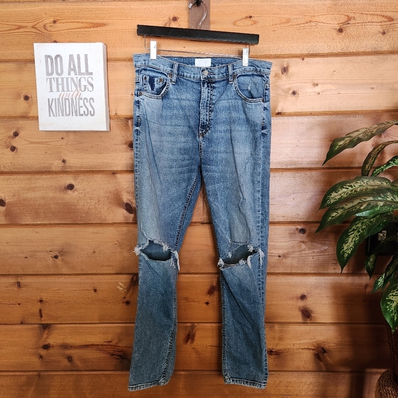 Boyish Denim - Boyish Donny High Rise Distressed Skinny Jeans in Forever Darling Size 32 X 30"